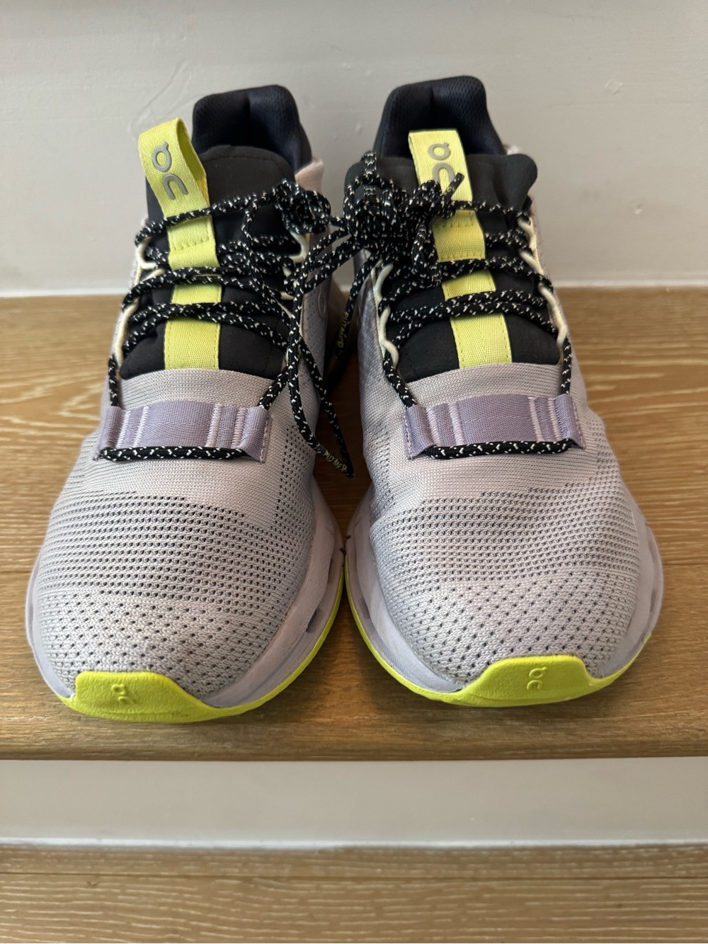 On Running Women's Sneakers in Light Gray with Yellow Logo